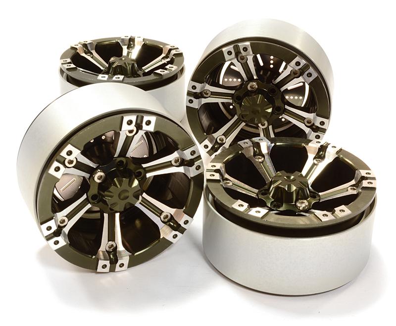 C26616GUN 1.9 Size Billet Machined Alloy 6D Spoke Wheel(4)High Mass Type for Scale Crawler - Image 1
