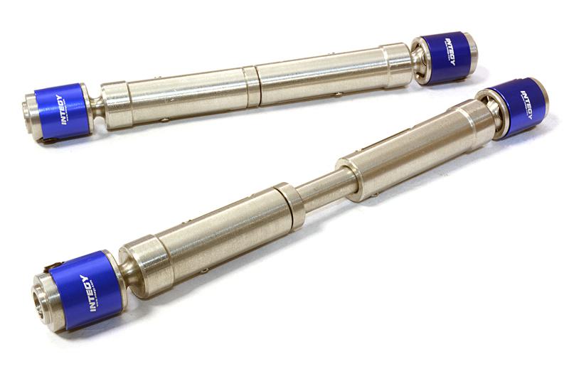 C26644BLUE Billet Machined Steel Center Drive Shaft Set for SCX-10 Dingo, Honcho & Jeep - Image 1
