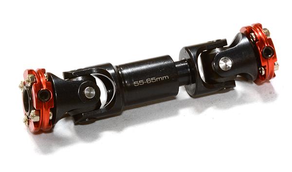 C26653RED Billet Machined Universal Drive Shaft 55-65mm for Custom 1/14 Semi-Tractor Truck - Image 1