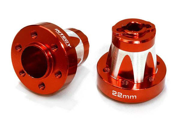 C26663RED Alloy Drive Pin-to-6 Bolt Type Wheel Hub 22mm Thick for 1/10 Axial Crawler - Image 1