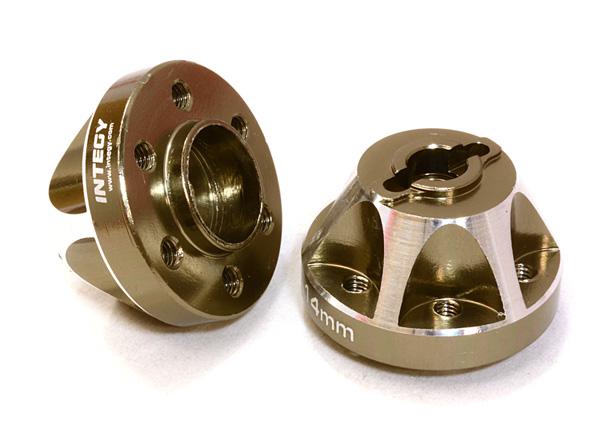 C26664GUN Alloy Drive Pin-to-6 Bolt Type Wheel Hub 14mm Thick for 1/10 Axial Crawler - Image 1