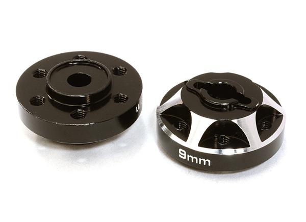 C26665BLACK Alloy Drive Pin-to-6 Bolt Type Wheel Hub 9mm Thick for 1/10 Axial Crawler - Image 1