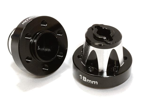 C26666BLACK Alloy Drive Pin-to-6 Bolt Type Wheel Hub 18mm Thick for 1/10 Axial Crawler - Image 1