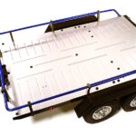 Blue V2 Machined Alloy Flatbed Dual Axle Trailer Kit for 1/10 Scale RC Cars
