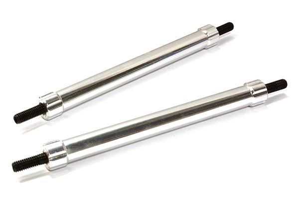 C26685SILVER Billet Machined 70mm Aluminum Linkages (2) M3 Threaded for 1/10 Scale Crawler - Image 1