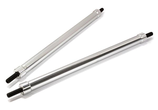 C26689SILVER Billet Machined 90mm Aluminum Linkages (2) M3 Threaded for 1/10 Scale Crawler - Image 1