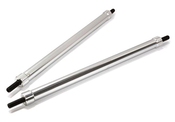 C26690SILVER Billet Machined 100mm Aluminum Linkages (2) M3 Threaded for 1/10 Scale Crawler - Image 1