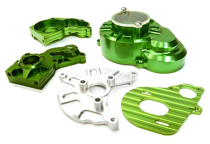 C26724GREEN Alloy Gear Cover, Motor Mount & Main Gearbox Case for Axial SCX-10 Crawler - Image 1