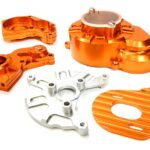 Alloy Gear Cover, Motor Mount & Main Gearbox Case for Axial SCX-10 Crawler