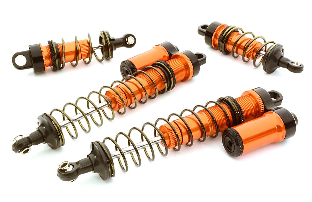 C26736ORANGE Billet Machined Piggyback Shock Set for Vaterra Twin Hammers 1.9 Rock Racer - Image 1