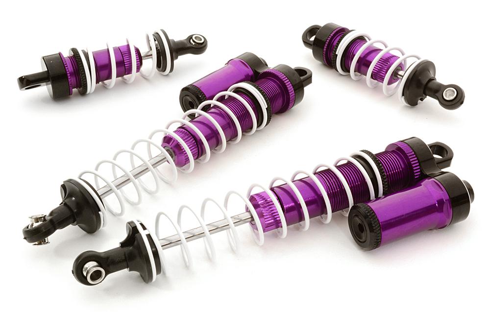 C26736PURPLE Billet Machined Piggyback Shock Set for Vaterra Twin Hammers 1.9 Rock Racer - Image 1