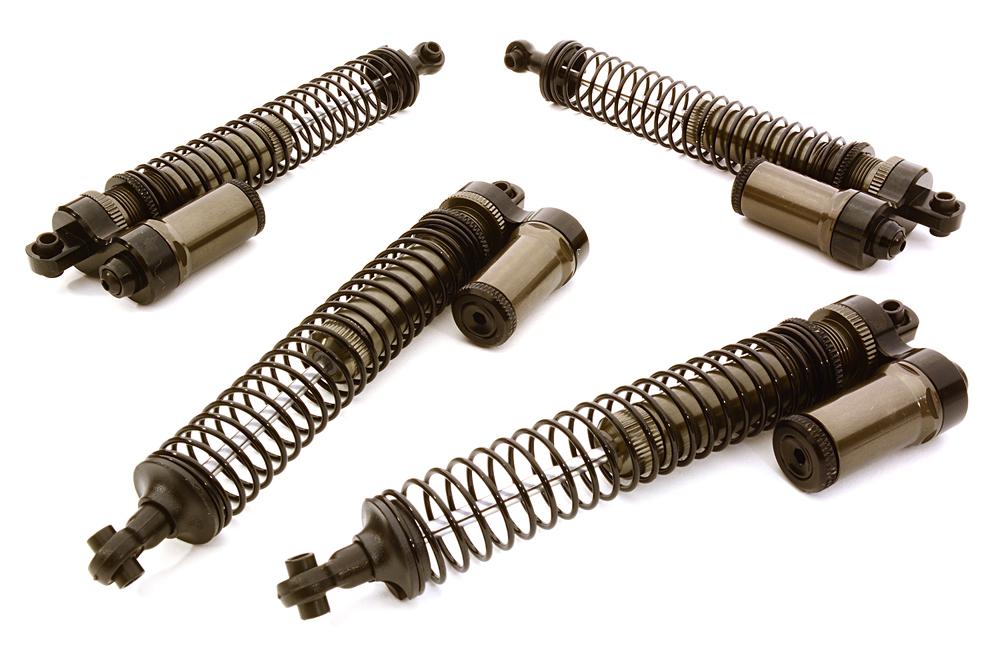 C26737GREY Billet Machined Piggyback Shock Set for HPI 1/10 Scale Crawler King - Image 1