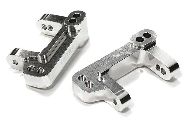 C26743SILVER Billet Machined Caster Blocks for HPI 1/10 Jumpshot MT, SC & ST - Image 1