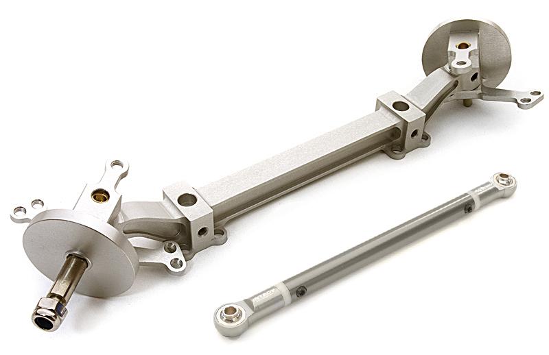 C26759HARD Billet Machined T4 Front Beam Axle w/Steering Setup for Custom 1/14 Semi-Tractor - Image 1