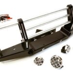 Realistic 1/10 Front Bumper w/ 43mm Mount & LED Lights for Axial SCX-10 Crawler