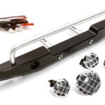 Realistic 1/10 Rear Bumper & Roof Top LED Lights for SCX-10 43mm Mount