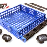 Realistic 1/10 Scale Alloy Luggage Tray 124x107x24mm with 4 LED Spot Light Set