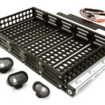 Realistic 1/10 Scale Alloy Luggage Tray 192x107x24mm with 4 LED Spot Light Set