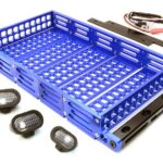 Realistic 1/10 Scale Alloy Luggage Tray 192x107x24mm with 4 LED Spot Light Set