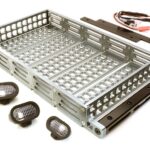 Realistic 1/10 Scale Alloy Luggage Tray 192x107x24mm with 4 LED Spot Light Set