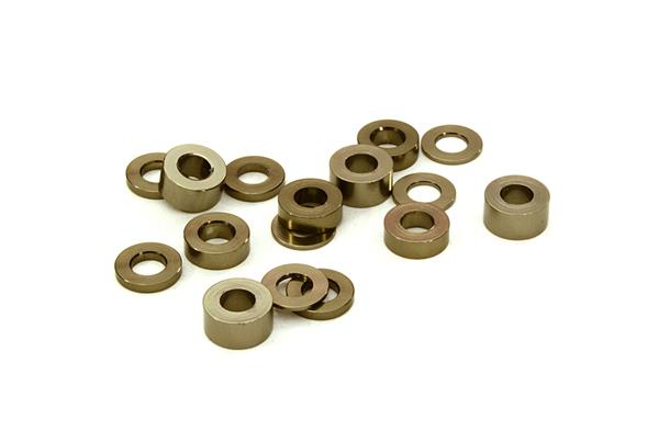 C26777GUN Billet Machined 16pcs Aluminum M3x6 Washer Spacer (0.5, 1, 2, 3mm) - Image 1