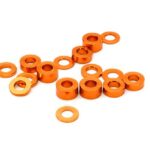 Billet Machined 16pcs Aluminum M3x6 Washer Spacer (0.5, 1, 2, 3mm)