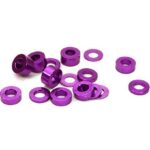 Billet Machined 16pcs Aluminum M3x6 Washer Spacer (0.5, 1, 2, 3mm)