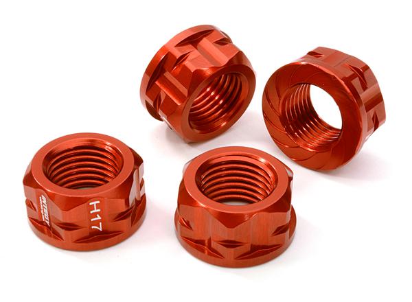 C26781RED Serrated 17mm Hex Wheel Nut (4) for Most 1/8 Buggy, Truggy, SC & Monster Truck - Image 1