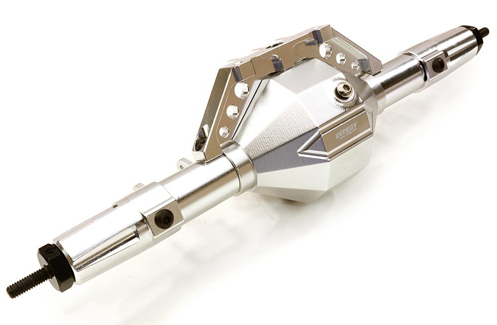 C26800SILVER Complete Machined T8 Rear Axle for Axial 1/10 SCX-10, Dingo, Honcho & Jeep - Image 1