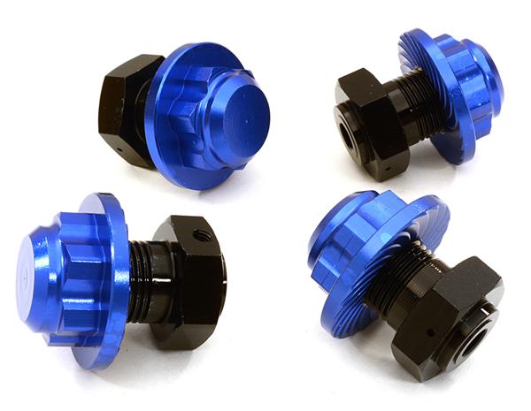 C26812BLUE Billet Machined Alloy 17mm Hex Wheel Hub (4) for HPI Savage XS Flux - Image 1