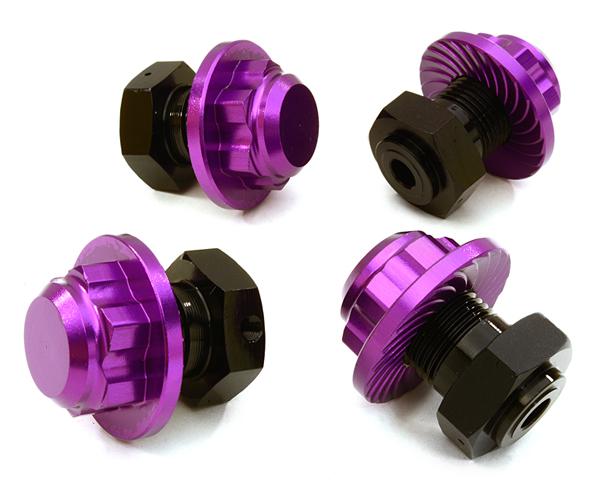 C26812PURPLE Billet Machined Alloy 17mm Hex Wheel Hub (4) for HPI Savage XS Flux - Image 1