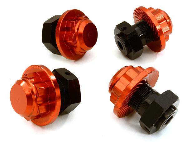 C26812RED Billet Machined Alloy 17mm Hex Wheel Hub (4) for HPI Savage XS Flux - Image 1