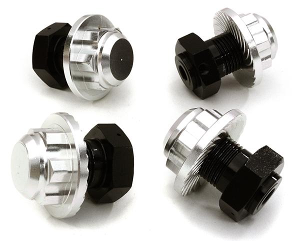 C26812SILVER Billet Machined Alloy 17mm Hex Wheel Hub (4) for HPI Savage XS Flux - Image 1