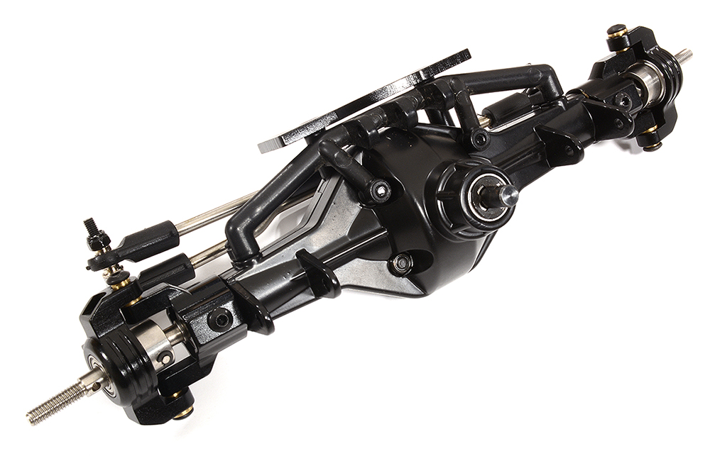 C26815BLACK Cast Alloy Metal Complete Front Axle for Axial 1/10 SCX-10 Scale Crawler - Image 1