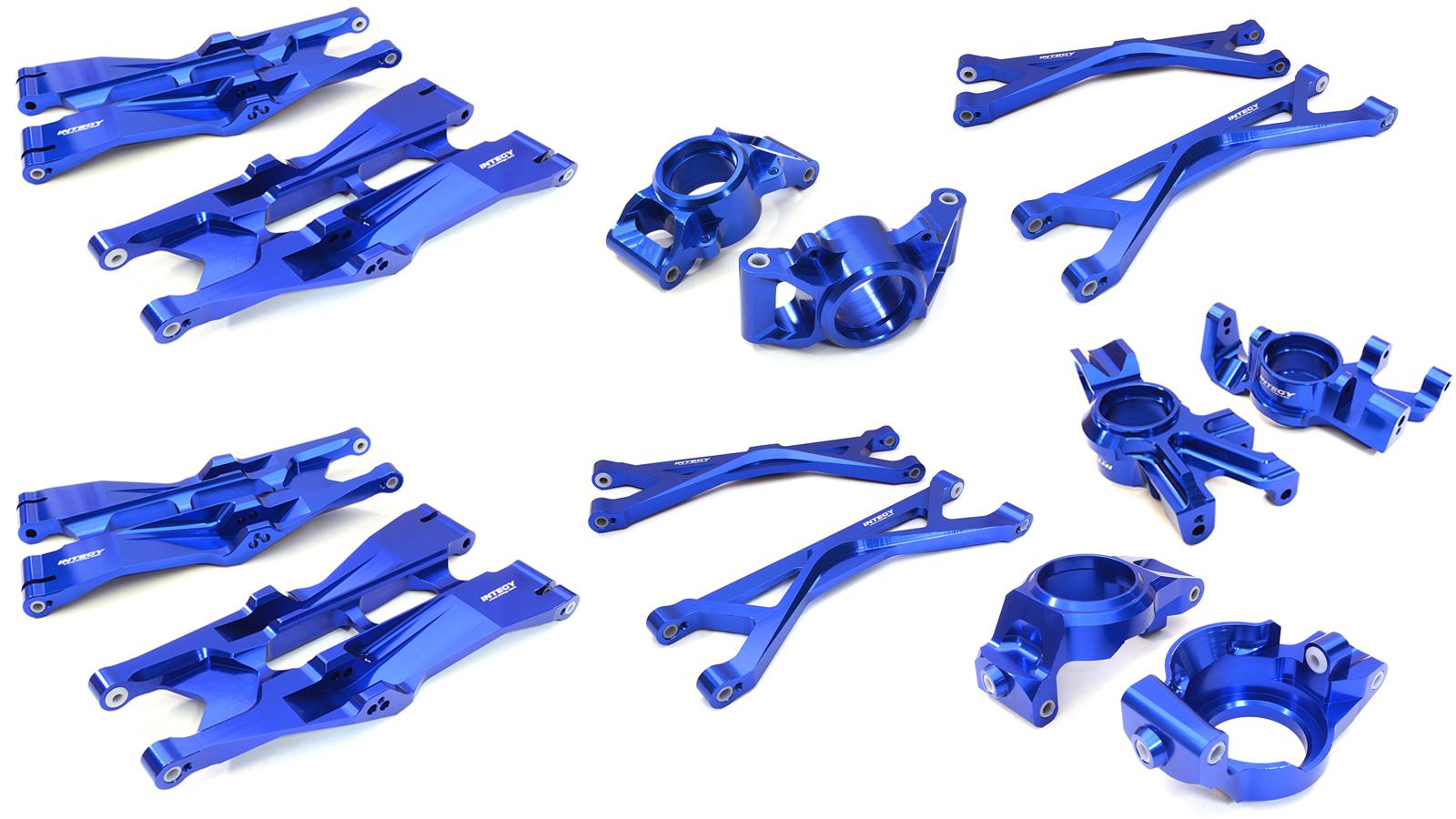 C26835BLUE Billet Suspension Conversion Kit for Traxxas X-Maxx 4X4 Req. 20x27x4mm Bearings - Image 1