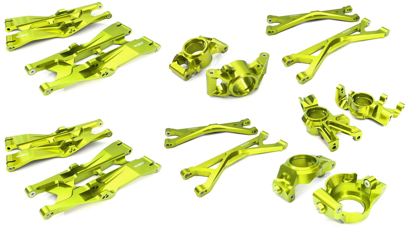 C26835GREEN Billet Suspension Conversion Kit for Traxxas X-Maxx 4X4 Req. 20x27x4mm Bearings - Image 1