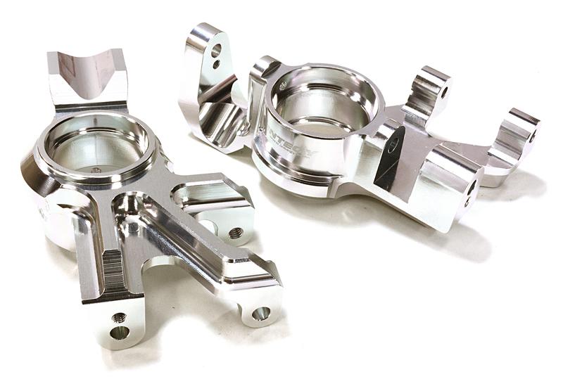 C26838SILVER Machined Steering Knuckles for Traxxas X-Maxx 4X4 Req. 20x27x4mm Bearings 7737 - Image 1
