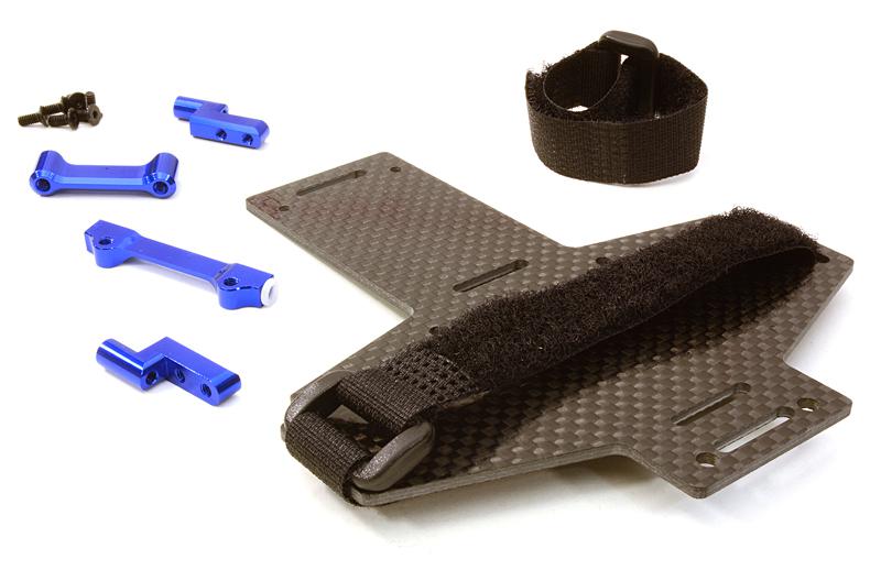 C26870BLUE Machined Battery Tray w/ Composite Plate for Vaterra Twin Hammers 1.9 Rock Racer - Image 1