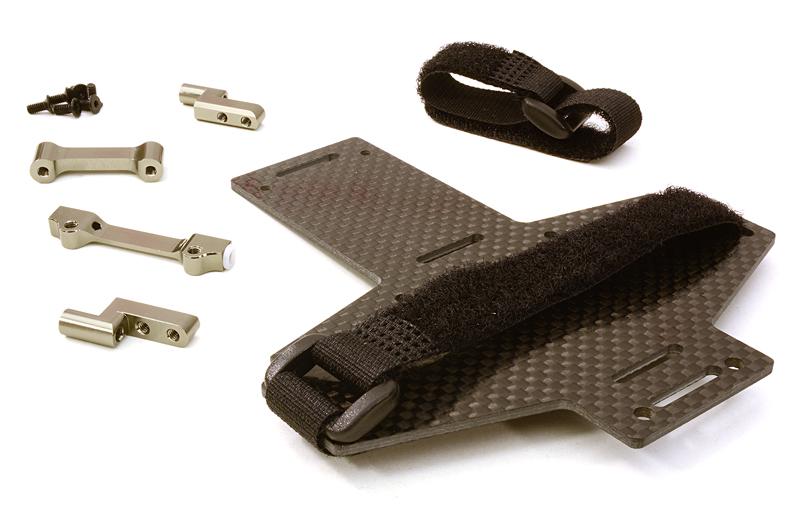 C26870GREY Machined Battery Tray w/ Composite Plate for Vaterra Twin Hammers 1.9 Rock Racer - Image 1