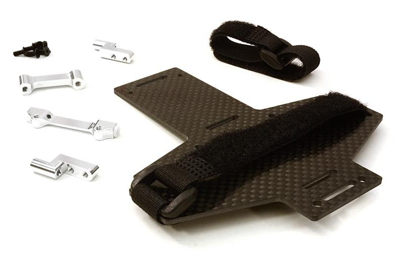 C26870SILVER Machined Battery Tray w/ Composite Plate for Vaterra Twin Hammers 1.9 Rock Racer - Image 1