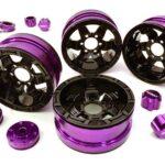 Billet Machined 6 Spoke Wheels w/ 6 Bolt S-Adapters for Most 1.9 Scale Crawler