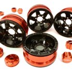 Billet Machined 6 Spoke Wheels w/ 6 Bolt S-Adapters for Most 1.9 Scale Crawler