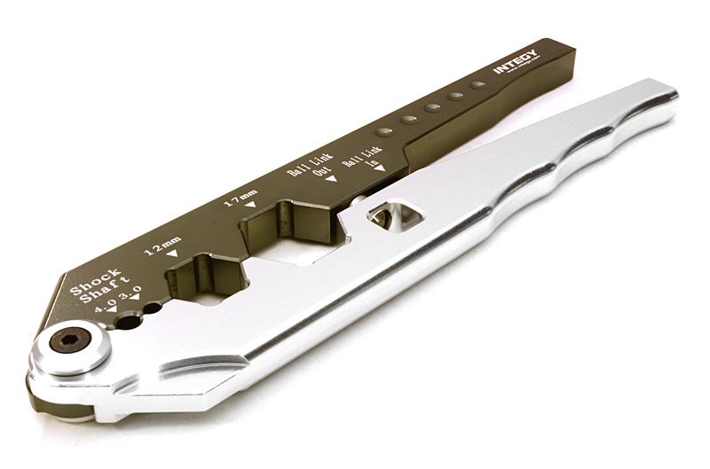 C26883SILVER Billet Machined Maintenance Shock Shaft Pliers & Ball End Tool - Image 1
