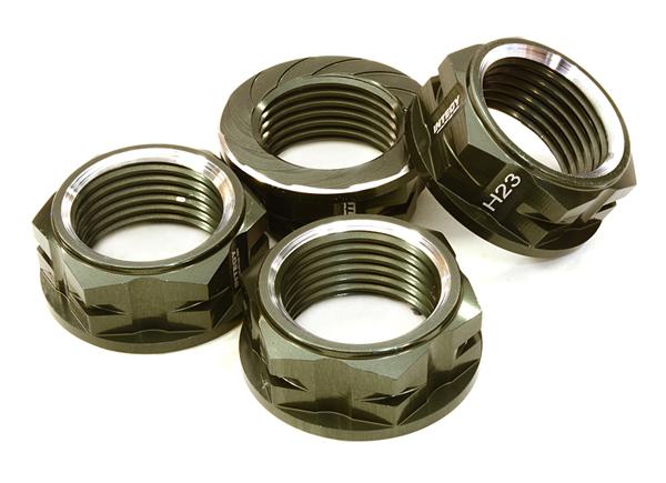 C26885GUN Billet Machined Serrated 23mm Hex Wheel Nut(4) for 1/10 & 1/8 Size Monster Truck - Image 1