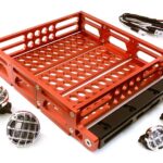 Realistic 1/10 Scale Alloy Luggage Tray 125x106x24mm with 4 LED Spot Light Set