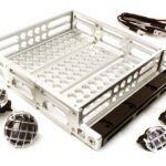 Realistic 1/10 Scale Alloy Luggage Tray 125x106x24mm with 4 LED Spot Light Set