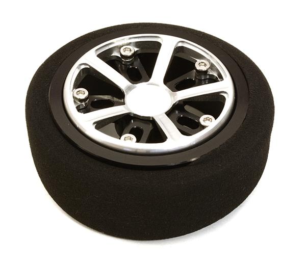 C26895SILVER Billet Aluminum T1 Steering Wheel for Futaba 4PX/7PX Controllers - Image 1