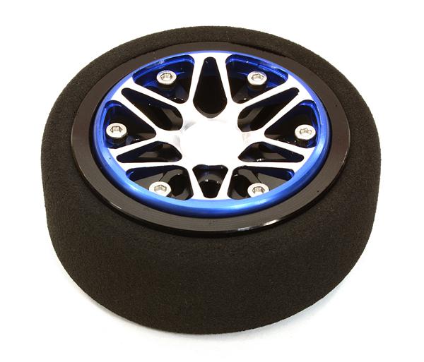C26898BLUEBLACK Billet Aluminum T4 Steering Wheel for Futaba 4PX/7PX Controllers - Image 1