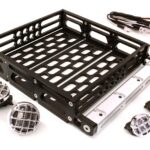 Realistic 1/10 Scale Alloy Luggage Tray 125x106x24mm with 4 LED Spot Light Set