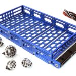 Realistic 1/10 Scale Alloy Luggage Tray 192x106x24mm with 4 LED Spot Light Set